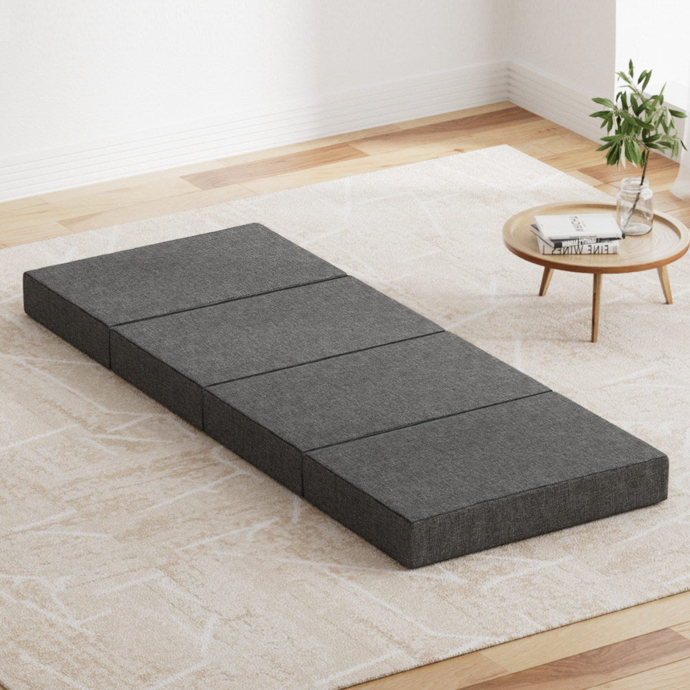 Giselle Bedding Foldable Mattress Folding Foam Single Grey - SuperSaverAU - view 1