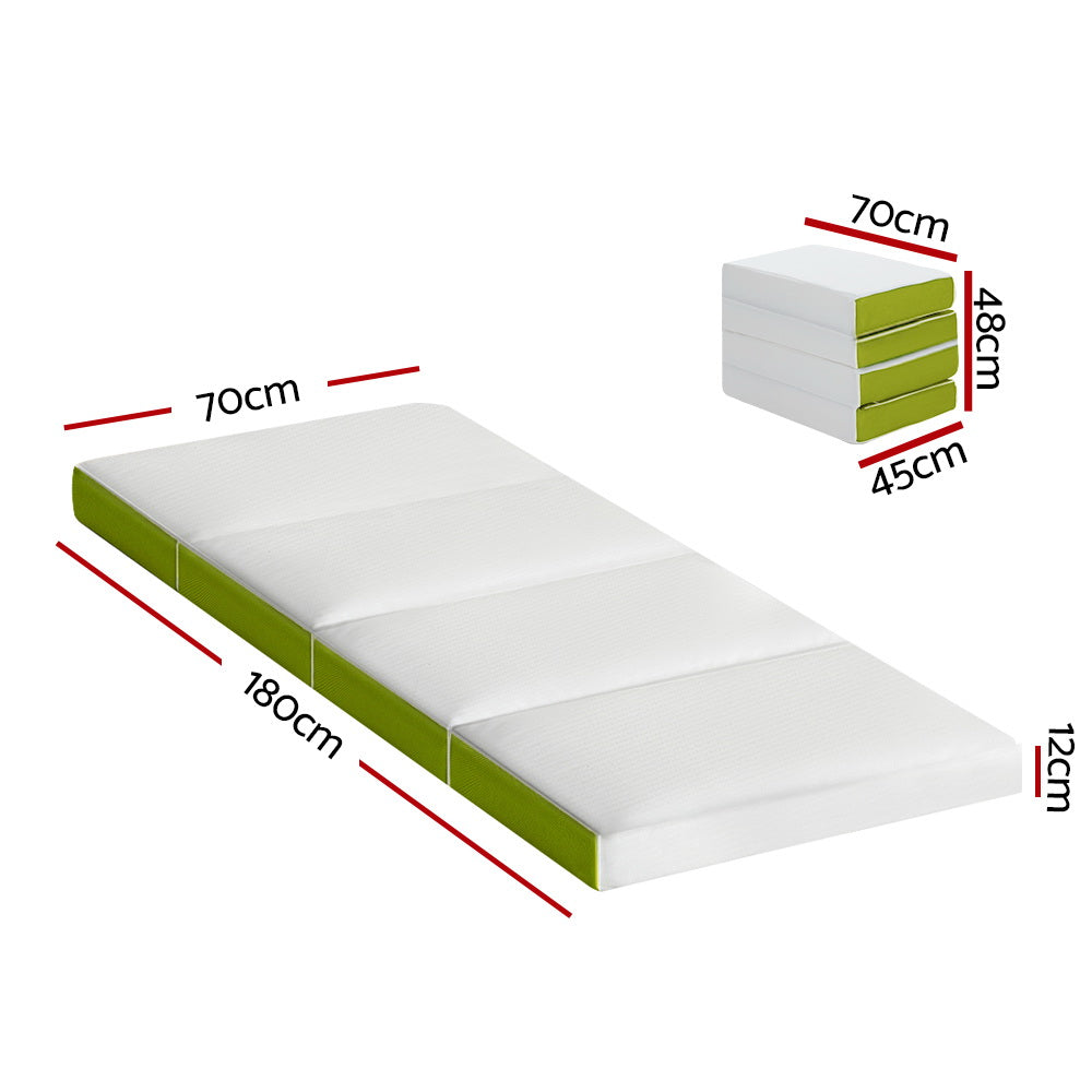 Giselle Bedding Foldable Foam Mattress 180cm x 70cm, Medium Firm, Portable, Washable - SuperSaverAU - view 2