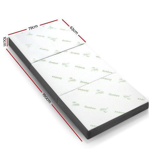 Giselle Bedding Foldable Mattress Folding Foam Single Bamboo - SuperSaverAU - view 2