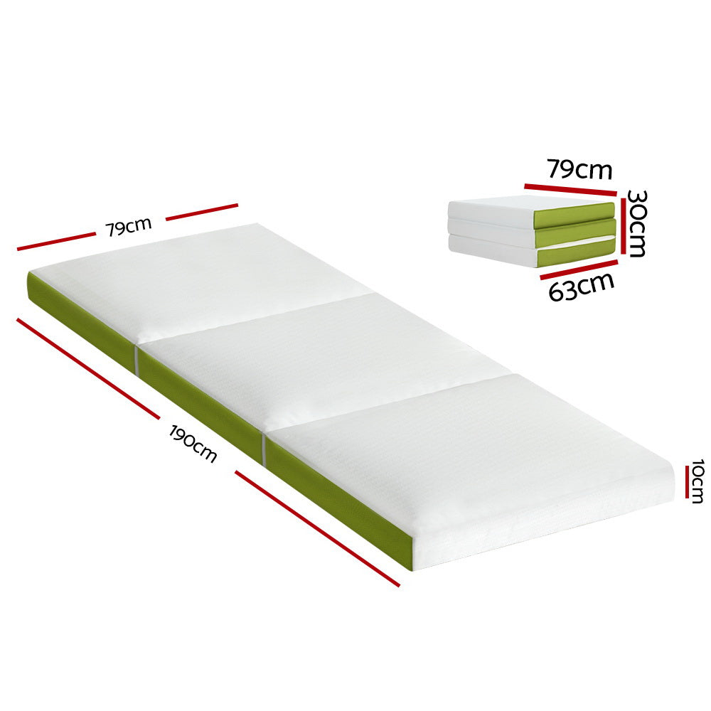 Giselle Bedding Foldable Foam Mattress 190cm x 79cm, Medium Firm, Portable, Washable - SuperSaverAU - view 2