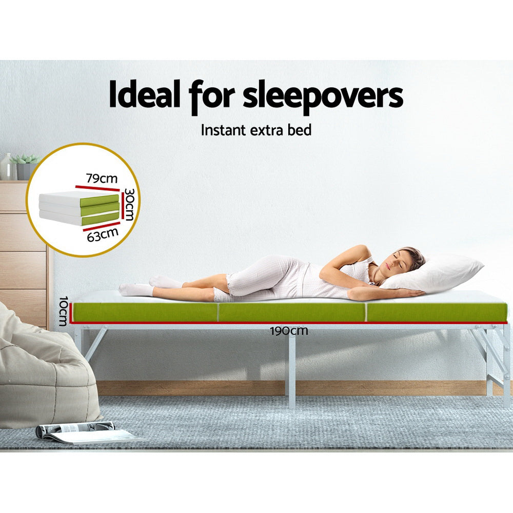 Giselle Bedding Foldable Foam Mattress 190cm x 79cm, Medium Firm, Portable, Washable - SuperSaverAU - view 4