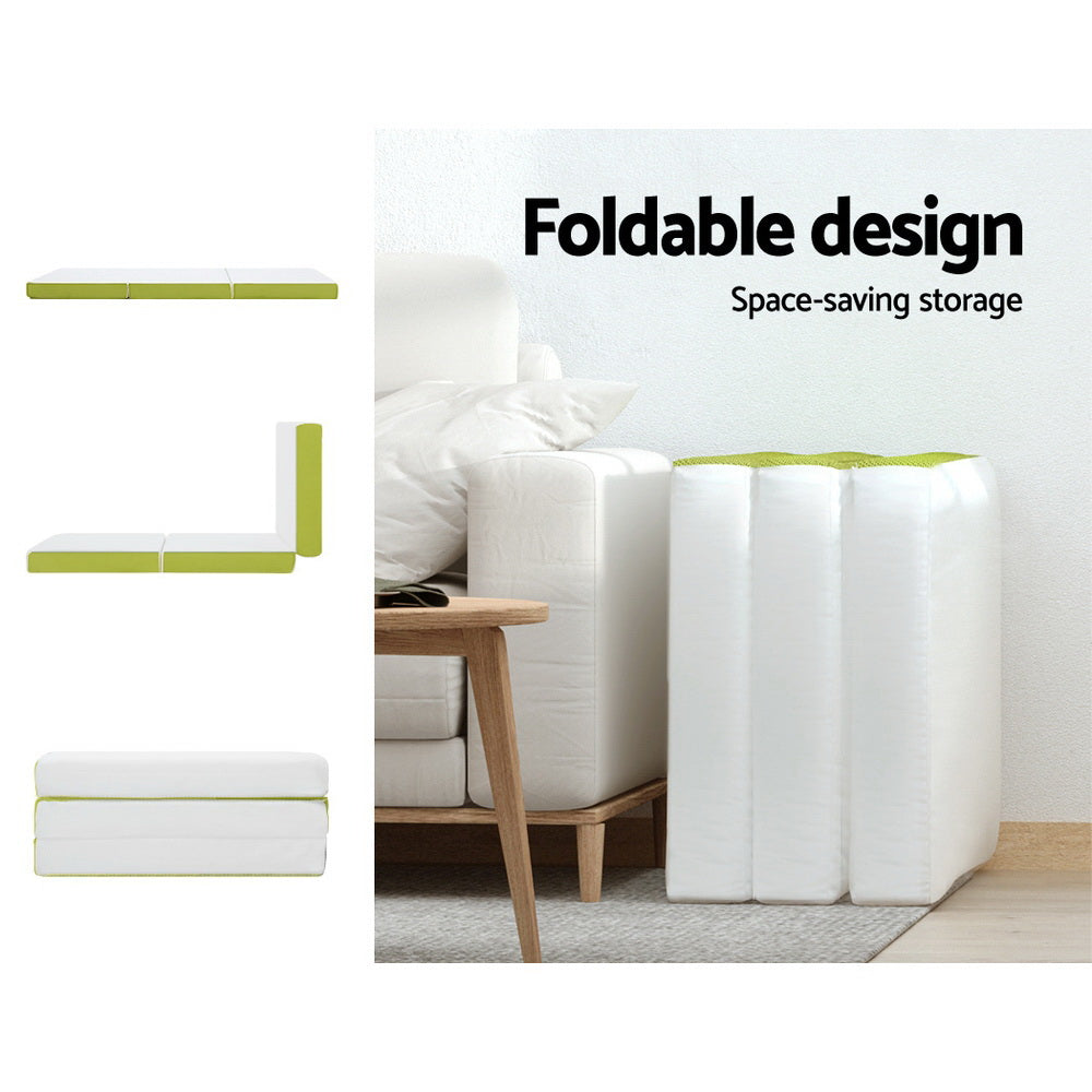 Giselle Bedding Foldable Foam Mattress 190cm x 79cm, Medium Firm, Portable, Washable - SuperSaverAU - view 5