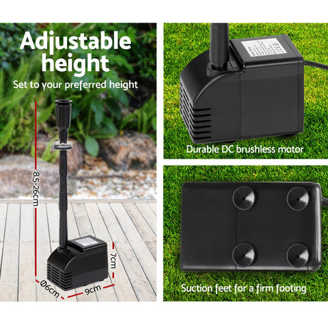 Gardeon Solar Powered Fountain Kit 6.6FT, 800L/H, Easy Setup, Indoor/Outdoor - SuperSaverAU - view 2
