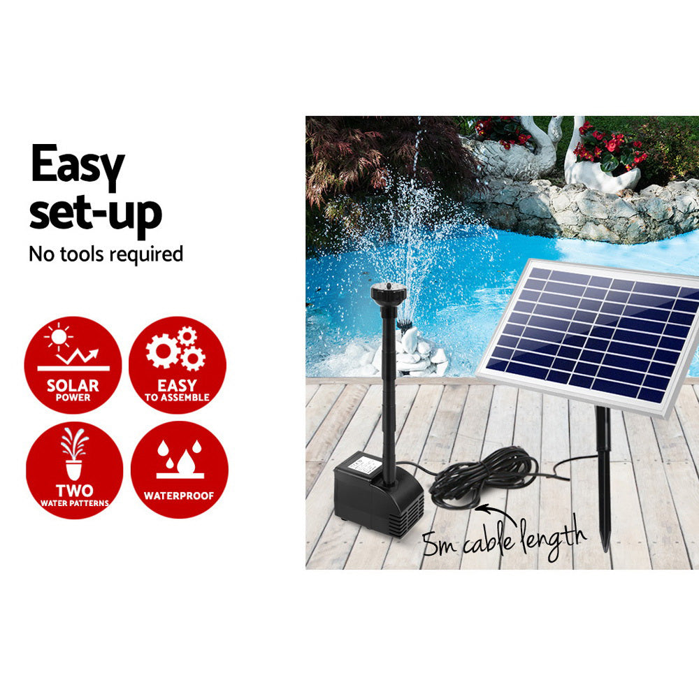 Gardeon Solar Powered Fountain Kit 6.6FT, 800L/H, Easy Setup, Indoor/Outdoor - SuperSaverAU - view 3