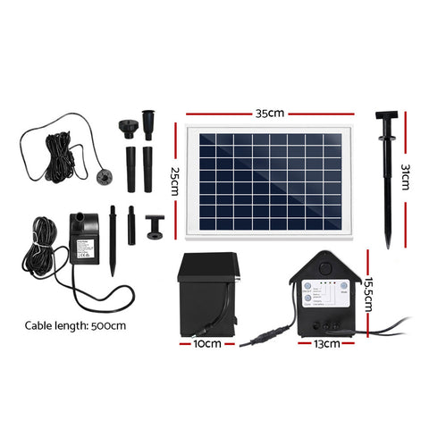 Gardeon Solar Powered Fountain 800L/H with Battery Kit & LED Lights 6.6FT - SuperSaverAU - view 2