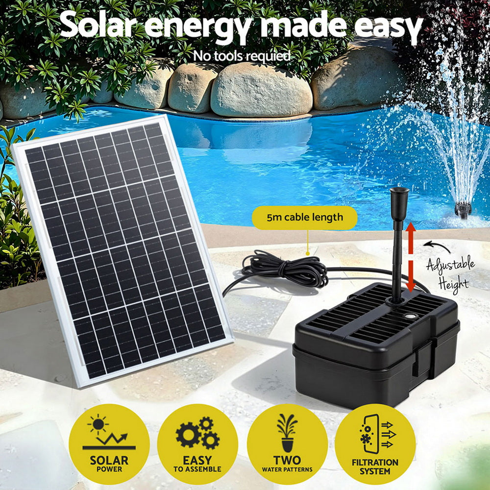 Gardeon Solar Water Pump Fountain 1190L/H 6FT with Adjustable Nozzles - SuperSaverAU - view 5