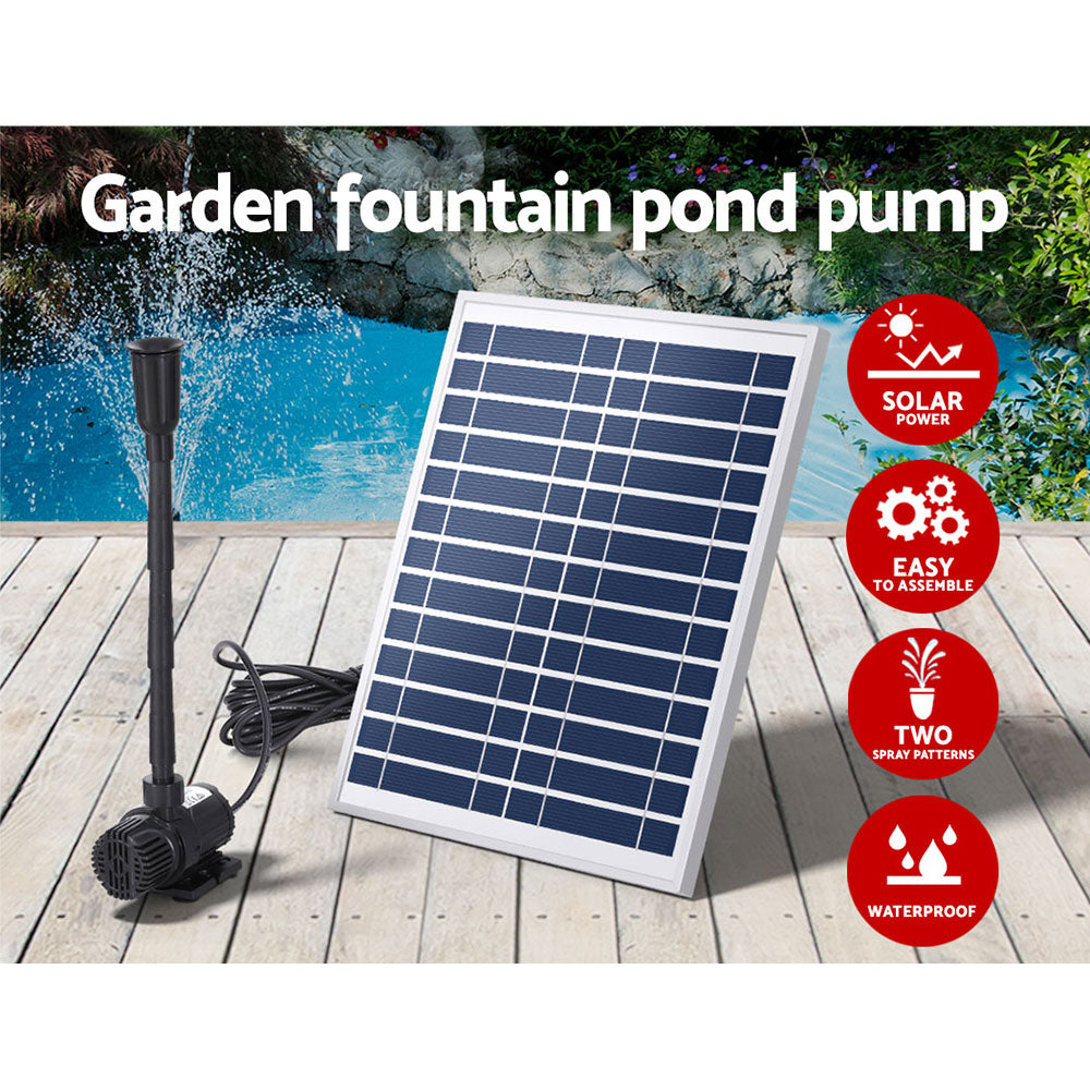 Gardeon Solar Outdoor Fountain Pump 610L/H with Adjustable Height & 2 Nozzles - SuperSaverAU - view 3