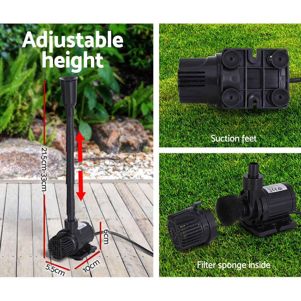 Gardeon Solar Outdoor Fountain Pump 610L/H with Adjustable Height & 2 Nozzles - SuperSaverAU - view 5