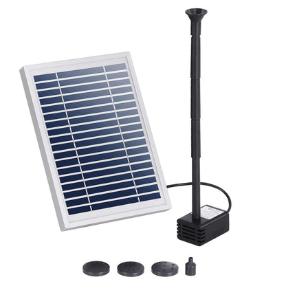 Gardeon Solar Outdoor Fountain Pump 4.4FT, 250L/H, Adjustable Height, 4 Nozzles