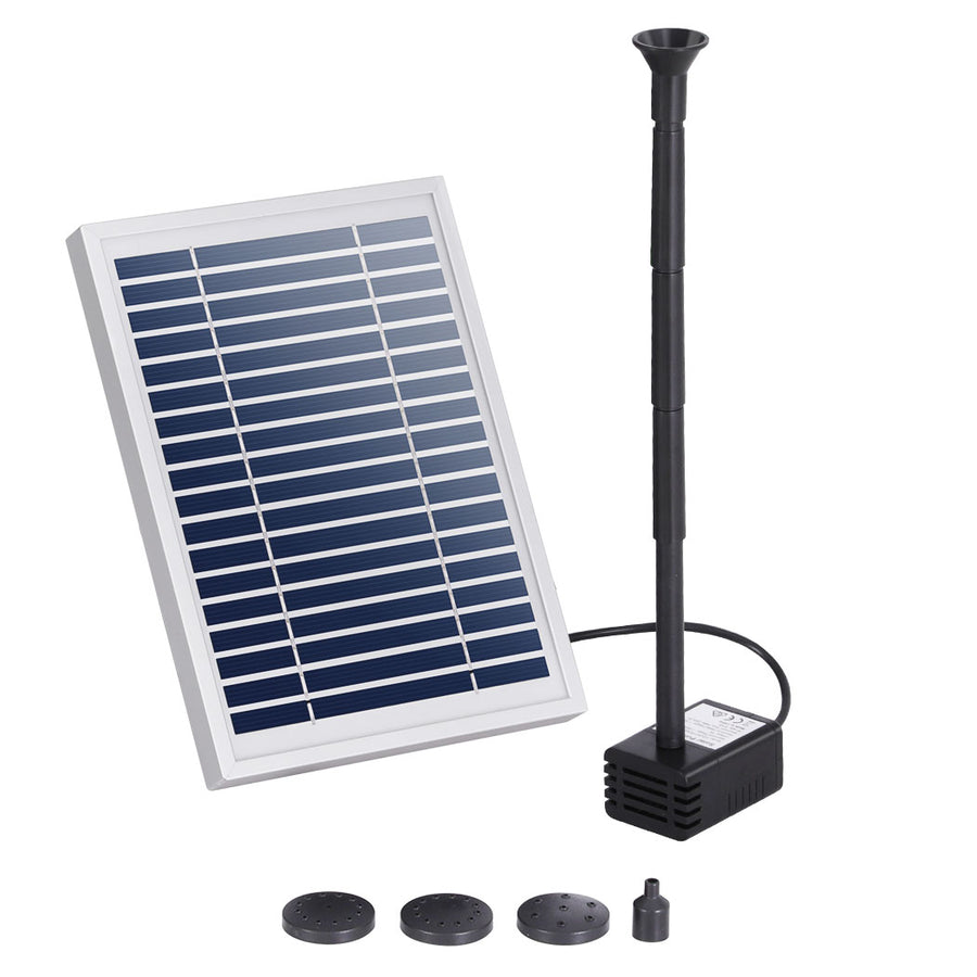 Gardeon Solar Outdoor Fountain Pump 4.4FT, 250L/H, Adjustable Height, 4 Nozzles - SuperSaverAU - view 1