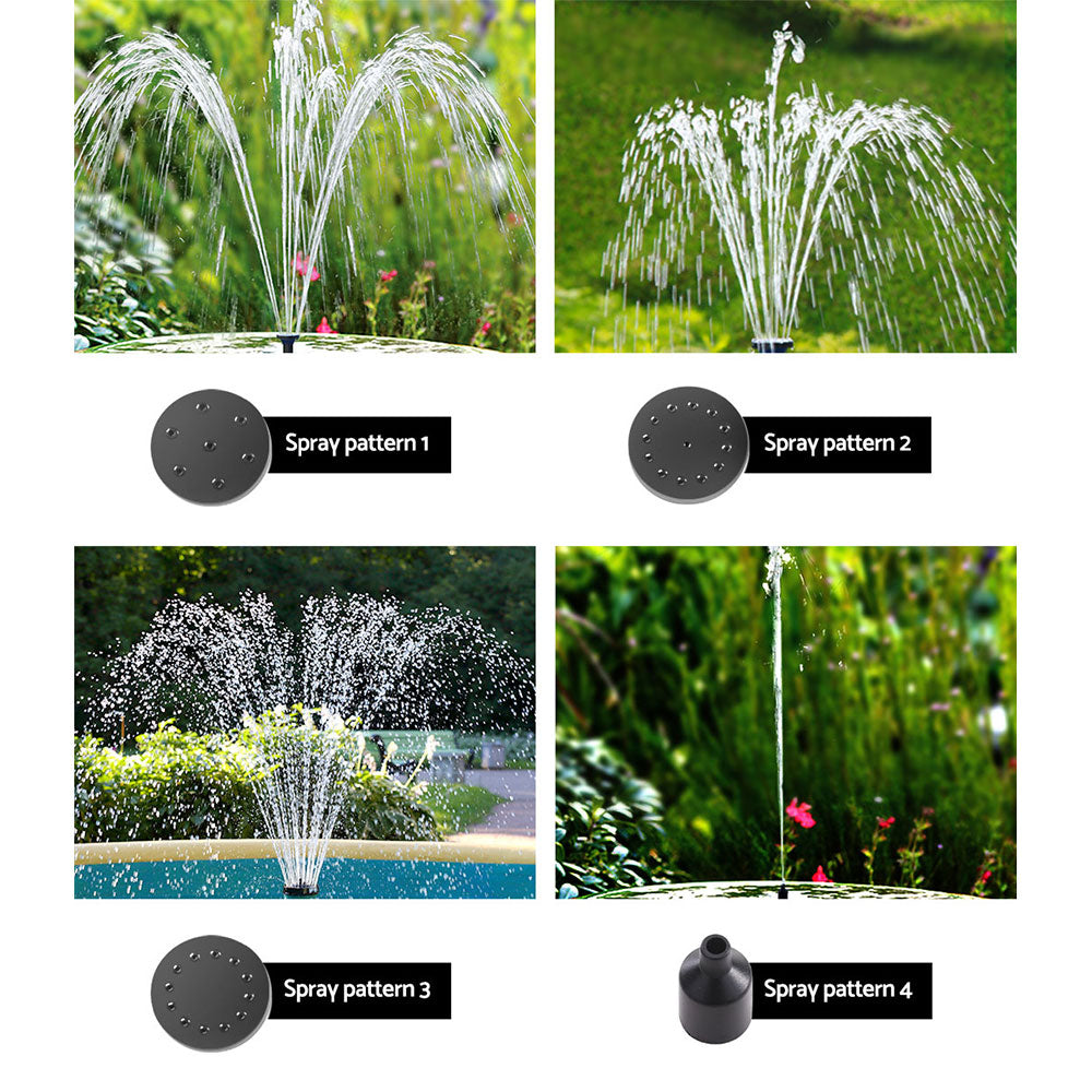 Gardeon Solar Outdoor Fountain Pump 4.4FT, 250L/H, Adjustable Height, 4 Nozzles - SuperSaverAU - view 4