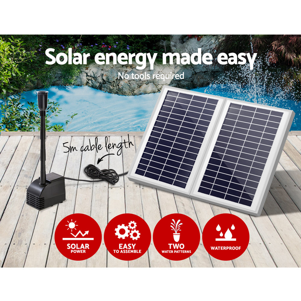 Gardeon Solar Powered Fountain Kit 2 Panels 7.2FT, Energy-Efficient, Easy Set-Up - SuperSaverAU - view 4