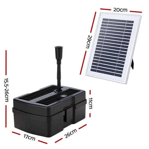 Gardeon Solar-Powered Fountain Pump 4.6FT 470L/H with Filter & Bio Balls - SuperSaverAU - view 2