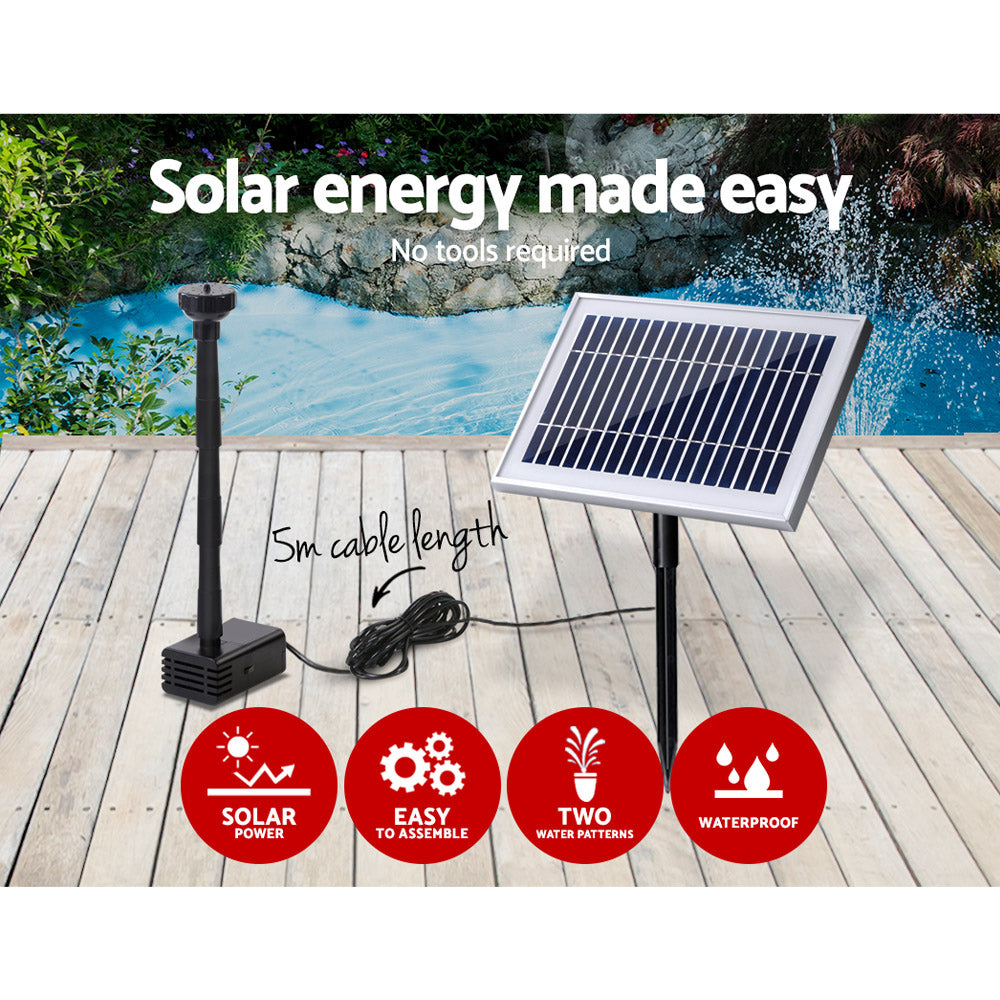 Gardeon Solar Powered Fountain 4.6FT, Energy-Efficient, Easy Set-Up, Zero Cost