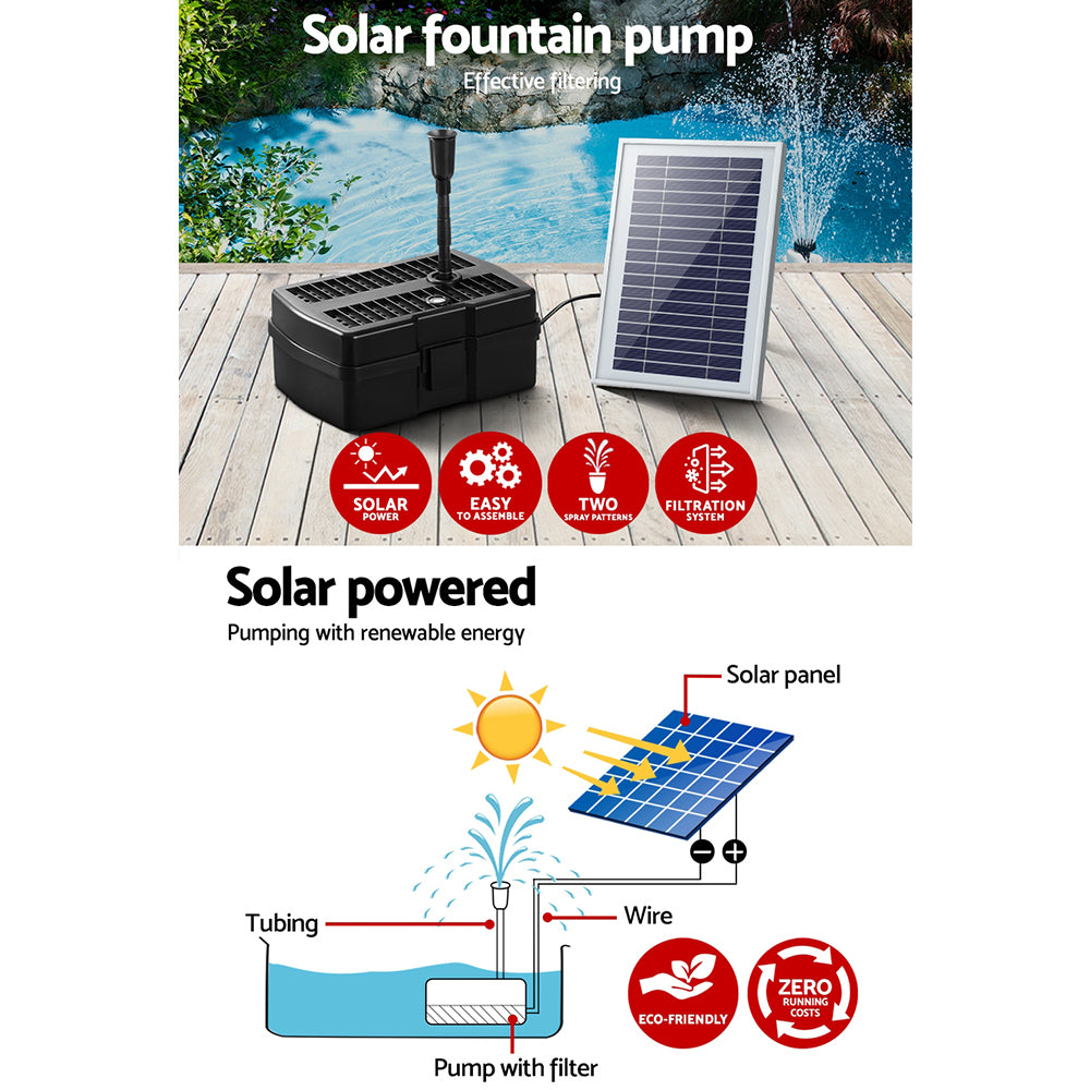 Gardeon Solar Fountain Pump with Filter 4.6FT, 500L/H, IP68 Waterproof - SuperSaverAU - view 4