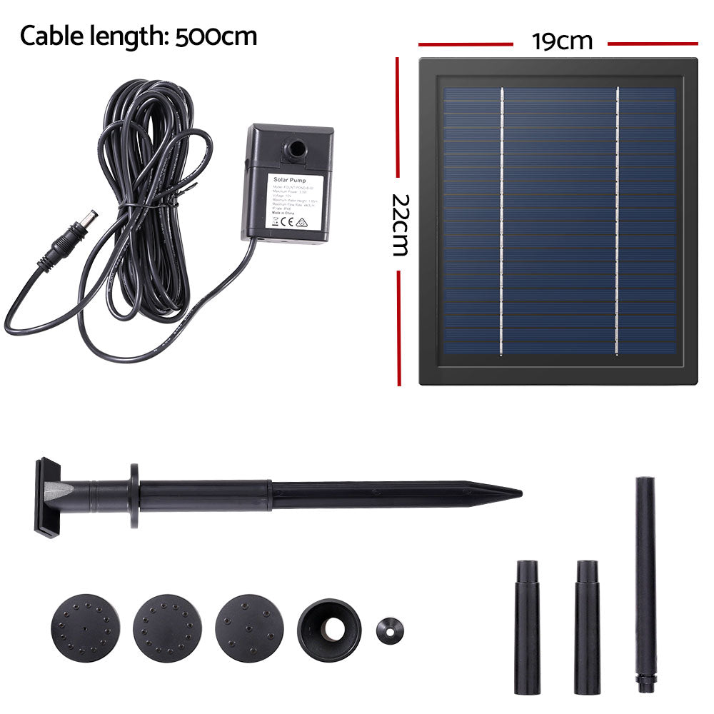Gardeon Solar Outdoor Fountain Pump 440L/H with 4 Nozzle Options, 6.1FT - SuperSaverAU - view 2