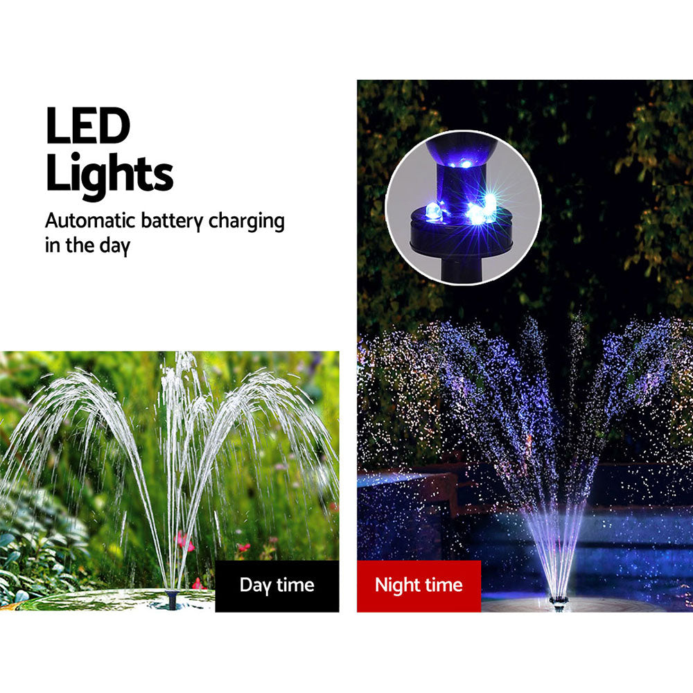 Gardeon Solar Outdoor Fountain Pump 610L/H with LED Lights & Battery Kit 9.8FT - SuperSaverAU - view 6