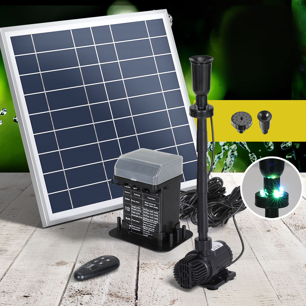 Gardeon Solar Outdoor Fountain Pump 610L/H with LED Lights & Battery Kit 9.8FT - SuperSaverAU - view 7