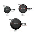 5-star Chef Cast Iron Frying Pan Set 3pcs, PFOA-Free, Non-Stick, Black - SuperSaverAU - view 2