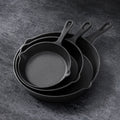 5-star Chef Cast Iron Frying Pan Set 3pcs, PFOA-Free, Non-Stick, Black - SuperSaverAU - view 6