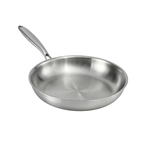 5-Star Chef 30cm Uncoated Tri-Ply Stainless Steel Frying Pan - Silver