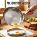 5-Star Chef 30cm Uncoated Tri-Ply Stainless Steel Frying Pan - Silver