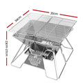 Grillz 2-in-1 Portable Fire Pit BBQ 34cm x 35cm with Carry Bag, Stainless Steel - SuperSaverAU - view 2