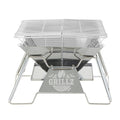 Grillz 2-in-1 Portable Fire Pit BBQ 34cm x 35cm with Carry Bag, Stainless Steel - SuperSaverAU - view 3