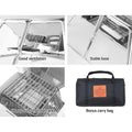 Grillz 2-in-1 Portable Fire Pit BBQ 34cm x 35cm with Carry Bag, Stainless Steel - SuperSaverAU - view 5