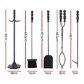 Grillz Fireplace Tool Set 4 PCS - Cast Iron, Heat-Resistant, Freestanding - SuperSaverAU - view 2