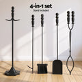 Grillz Fireplace Tool Set 4 PCS - Cast Iron, Heat-Resistant, Freestanding - SuperSaverAU - view 4