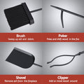 Grillz Fireplace Tool Set 4 PCS - Cast Iron, Heat-Resistant, Freestanding - SuperSaverAU - view 5