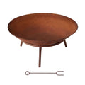 Grillz 56cm Iron Fire Pit Rustic Bowl with Poker - Rust