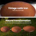 Grillz 56cm Iron Fire Pit Rustic Bowl with Poker - Rust