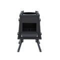 Grillz Portable Fire Pit BBQ – Black Foldable Cast Iron Stove with Carry Bag