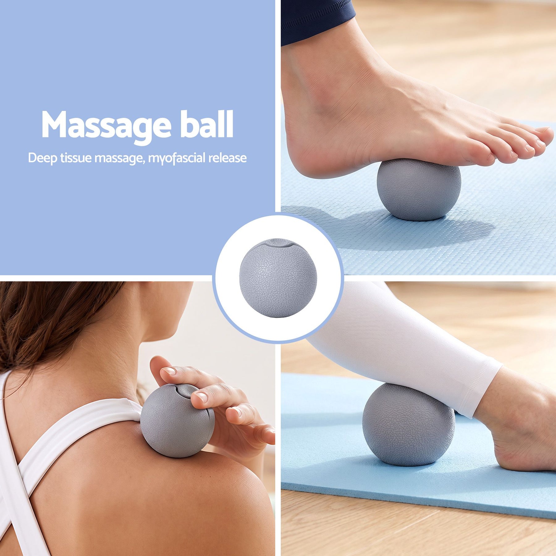 Everfit 3-in-1 Foam Roller Set with Massage Stick - Grey