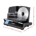 Devanti Meat Slicer Bread Vegetable, 200W Power 0-15mm Adjustable Easy Clean Stable Stainless Steel Blade Food Slicer for Kitchen Commercial, Black - SuperSaverAU - view 2