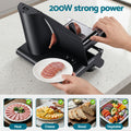 Devanti Meat Slicer Bread Vegetable, 200W Power 0-15mm Adjustable Easy Clean Stable Stainless Steel Blade Food Slicer for Kitchen Commercial, Black - SuperSaverAU - view 4