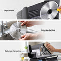 Devanti Meat Slicer Bread Vegetable, 200W Power 0-15mm Adjustable Easy Clean Stable Stainless Steel Blade Food Slicer for Kitchen Commercial, Black - SuperSaverAU - view 6