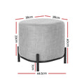 Artiss Square Ottoman Foot Stool in Grey Linen - SuperSaverAU - view 2