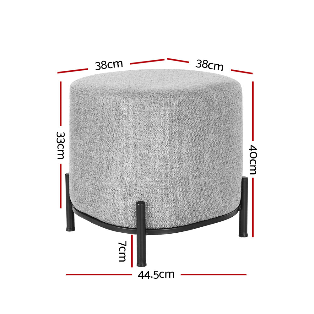 Artiss Square Ottoman Foot Stool in Grey Linen