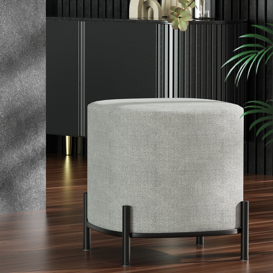 Artiss Square Ottoman Foot Stool in Grey Linen - SuperSaverAU - view 1