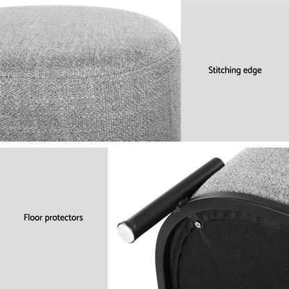 Artiss Square Ottoman Foot Stool in Grey Linen