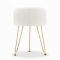 Artiss Round Velvet Footstool with Storage - White - SuperSaverAU - view 3