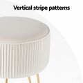 Artiss Round Velvet Footstool with Storage - White - SuperSaverAU - view 5