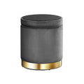 Artiss Velvet Ottoman Storage Footstool - Charcoal, Stylish Storage Solution - SuperSaverAU - view 3