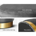 Artiss Velvet Ottoman Storage Footstool - Charcoal, Stylish Storage Solution - SuperSaverAU - view 5