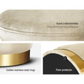 Artiss Velvet Ottoman Storage Footstool - Cream, Elegant Design - SuperSaverAU - view 5