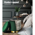 Artiss Velvet Ottoman Storage Footstool - Green, Stylish & Functional - SuperSaverAU - view 4