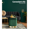 Artiss Velvet Ottoman Storage Footstool - Green, Stylish & Functional - SuperSaverAU - view 6